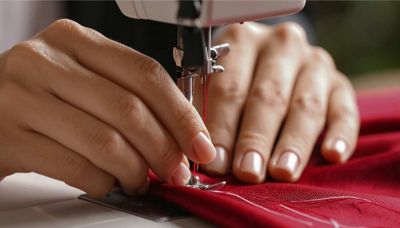 Reparto di fabbrica di un produttore di abbigliamento sostenibile che produce abbigliamento a marchio privato in Bangladesh per l'esportazione.